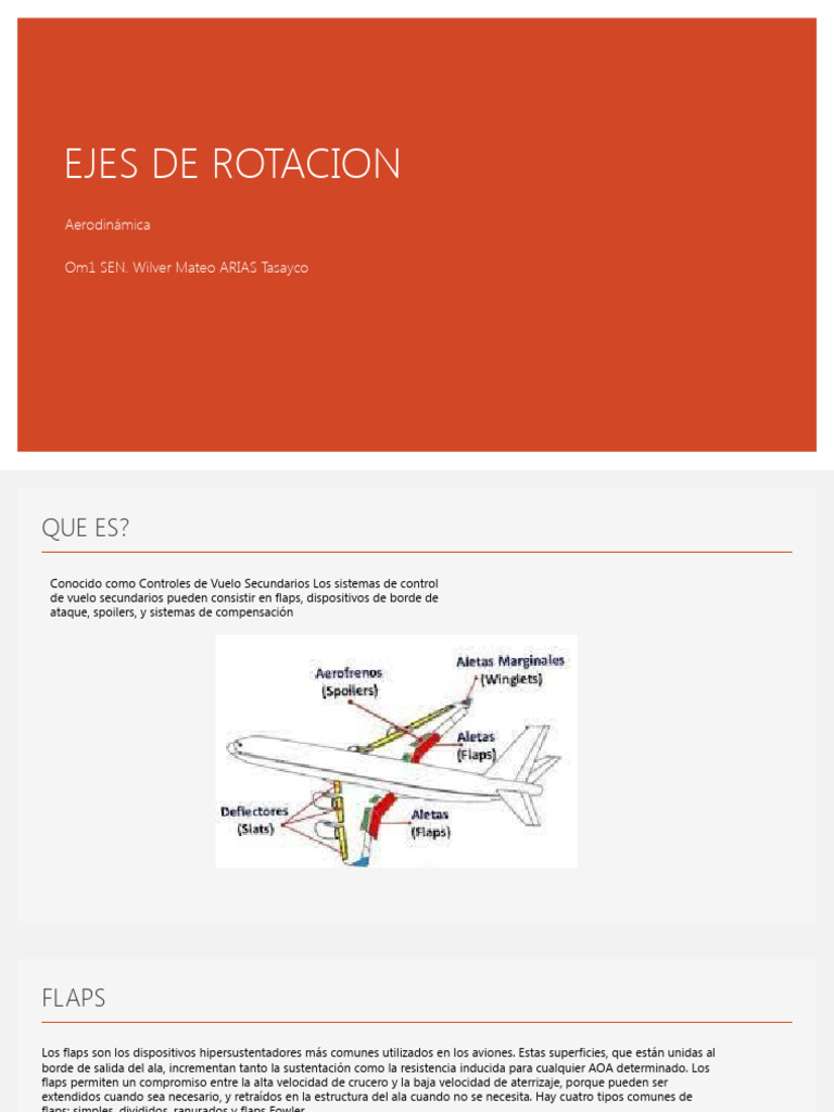 EJES DE ROTACION PDF Levantar (Fuerza) Vuelo