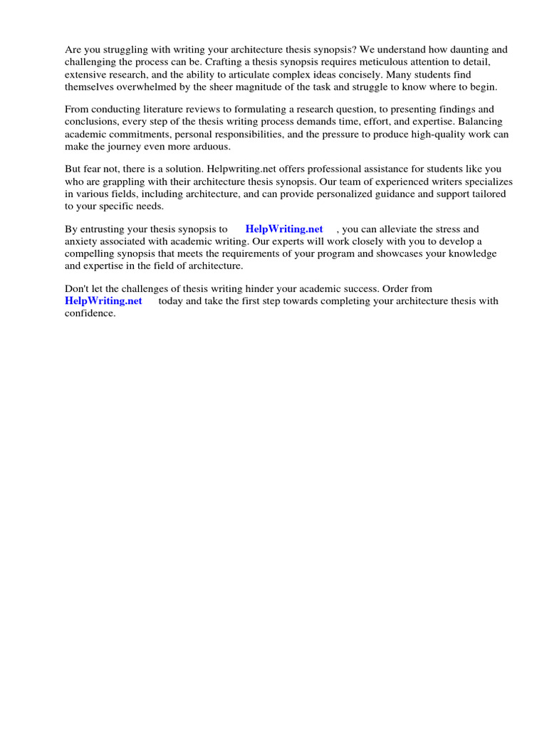 Architecture Thesis Synopsis Sample | PDF | Social Media | Popular ...