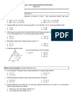 PTS 2 Kelas 8 Pythagoras + Luas Permukaan + Volume