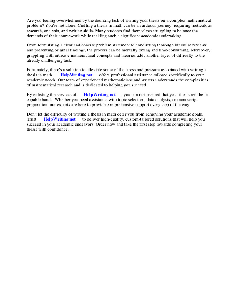Sample Thesis Problem in Math | Download Free PDF | Thesis | Mathematics