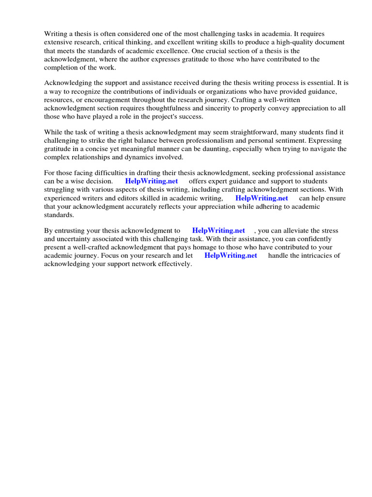 Sample of Acknowledgement For Thesis Writing | PDF | Thesis | Gratitude
