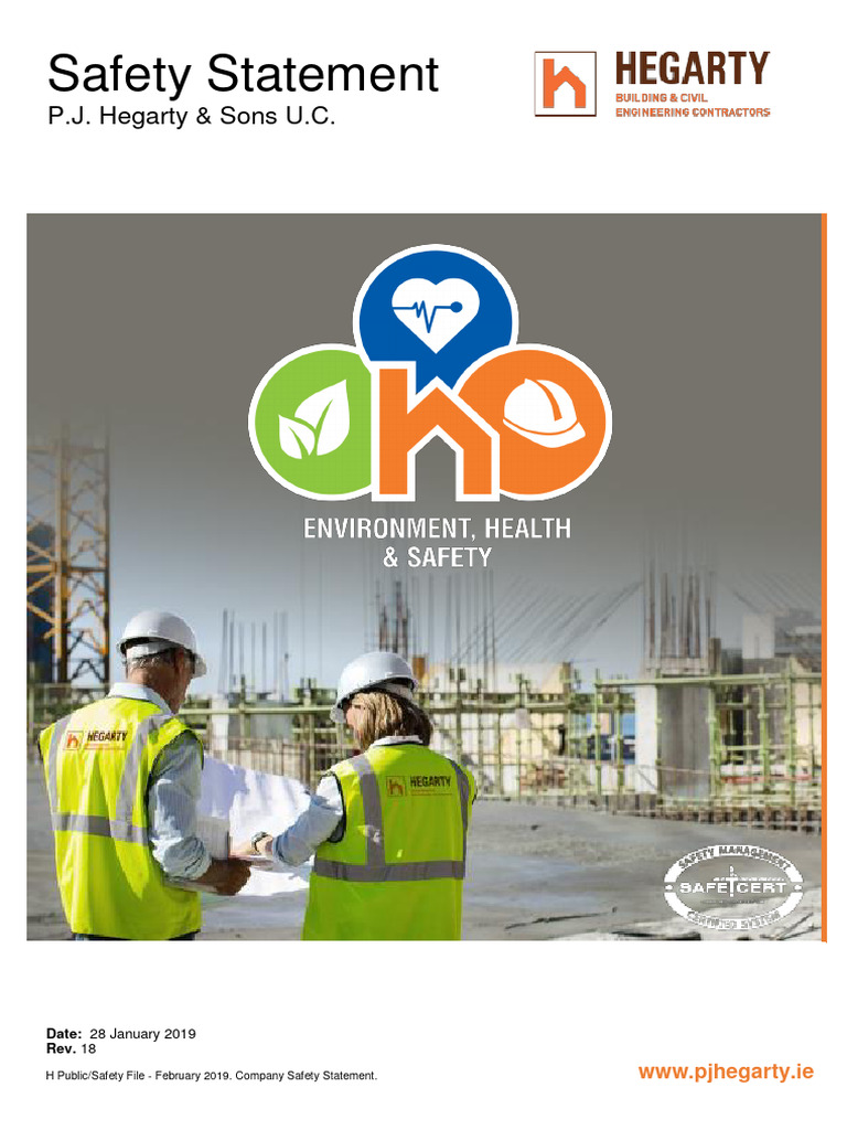 PJ Hegarty & Sons Safety Statement 2019 | PDF | Sexual Harassment ...