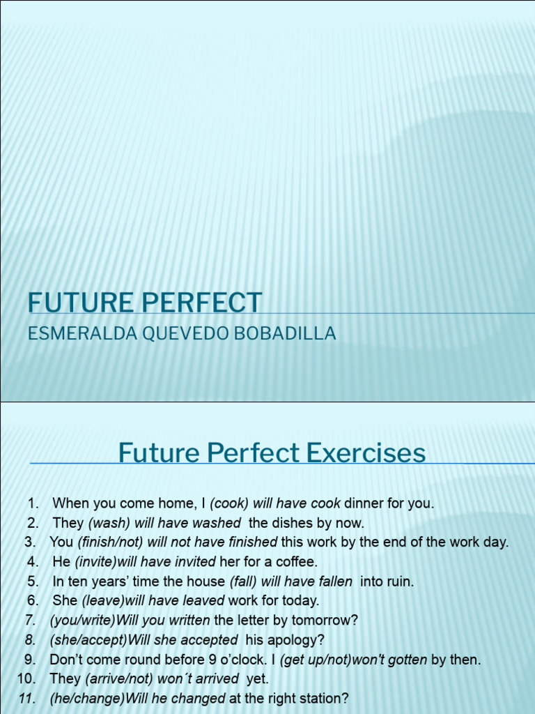 Future Perfect Practice | PDF
