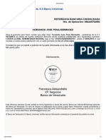 Banco de Venezuela, S.A Banco Universal: Referencia Bancaria Consolidada Nro. de Operación: 068449764993