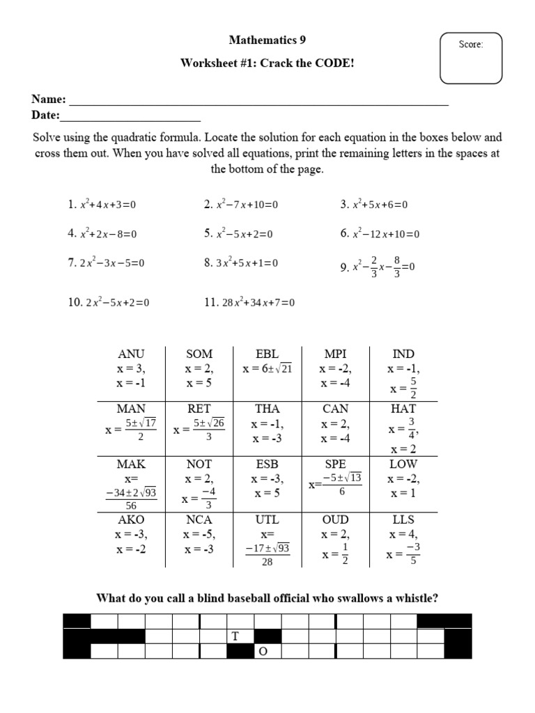 W1 - Crack The Code | PDF | Mathematics | Equations