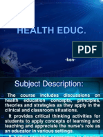 Chapter I Health Education Perspective