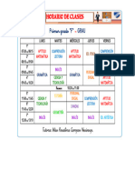 Horario 1° Grado F - 2024