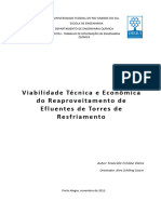 Viabilidade Técnica e Econômica de Reuso de Efluentes em Torres de Resfriamento