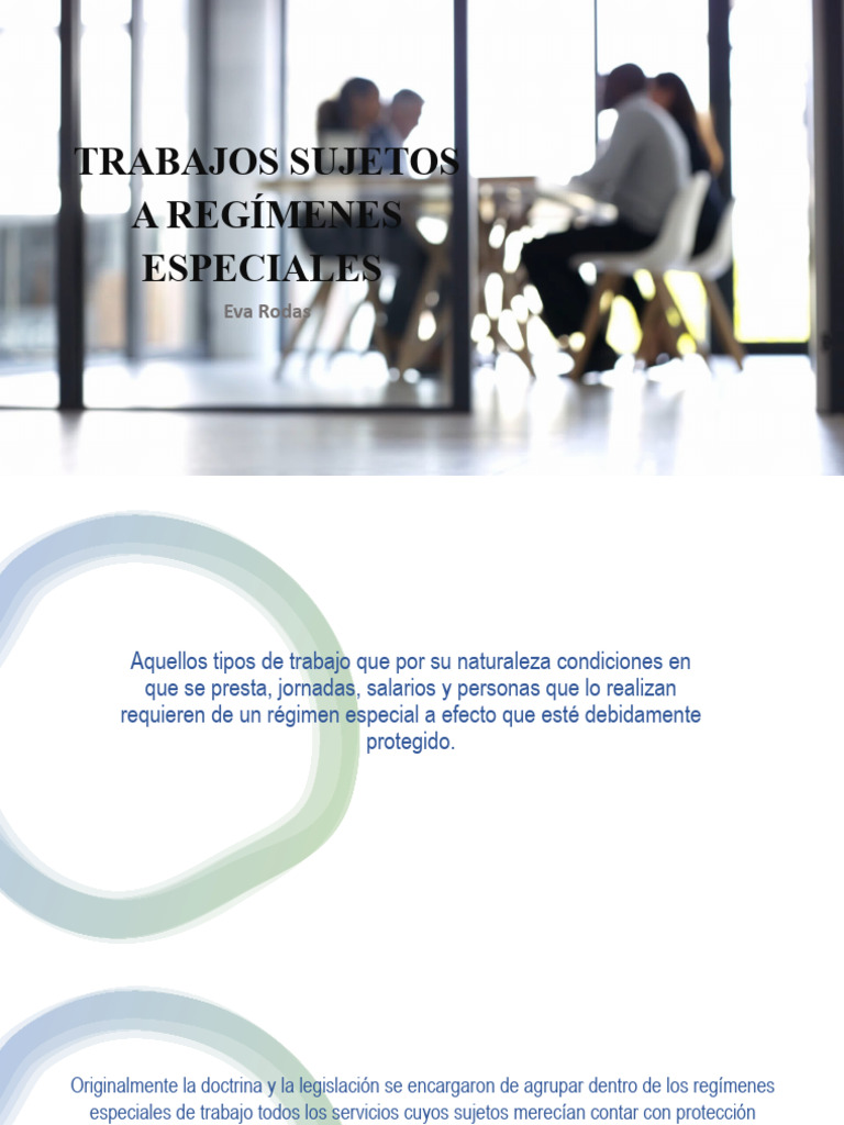 Trabajos Sujetos A Regímenes Especiales | PDF | Parto | Trabajadora ...
