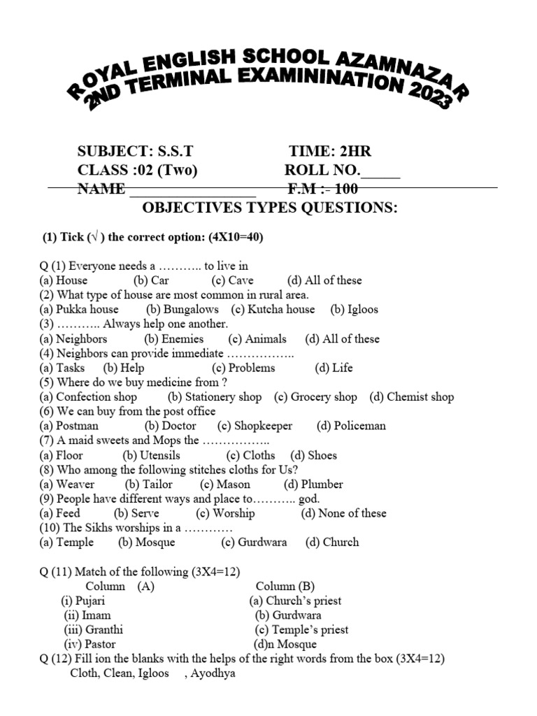 Class 2 S.S.T | PDF | Indian Religions