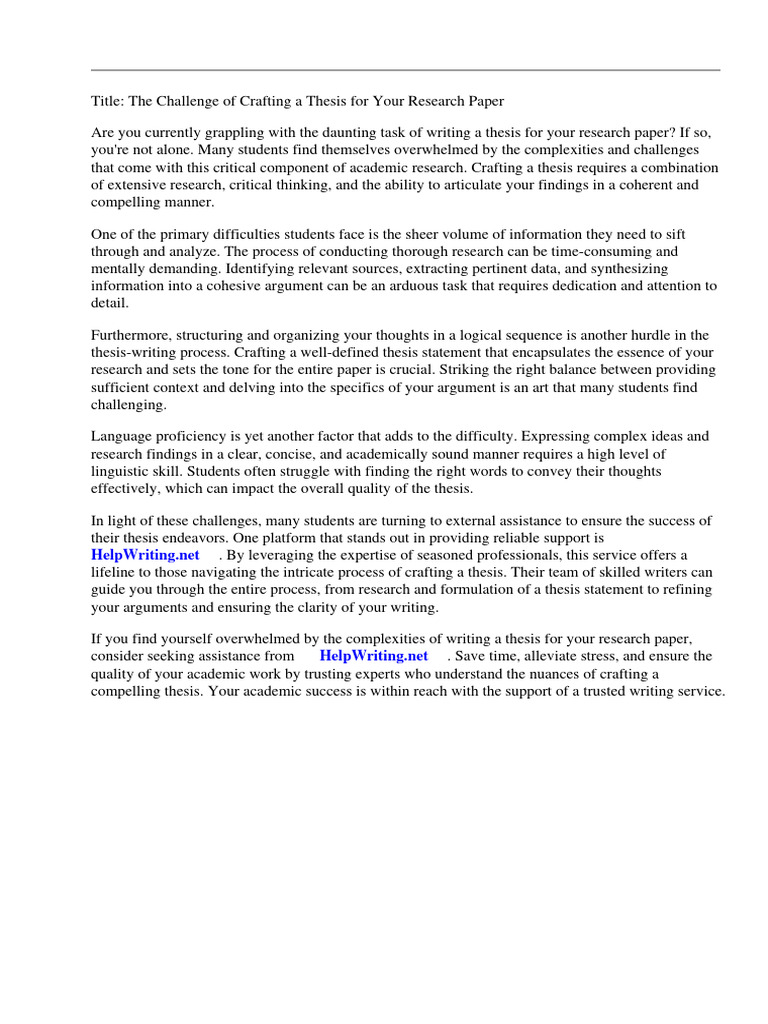 Thesis Writing Challenges Explained | PDF | Thesis | Essays