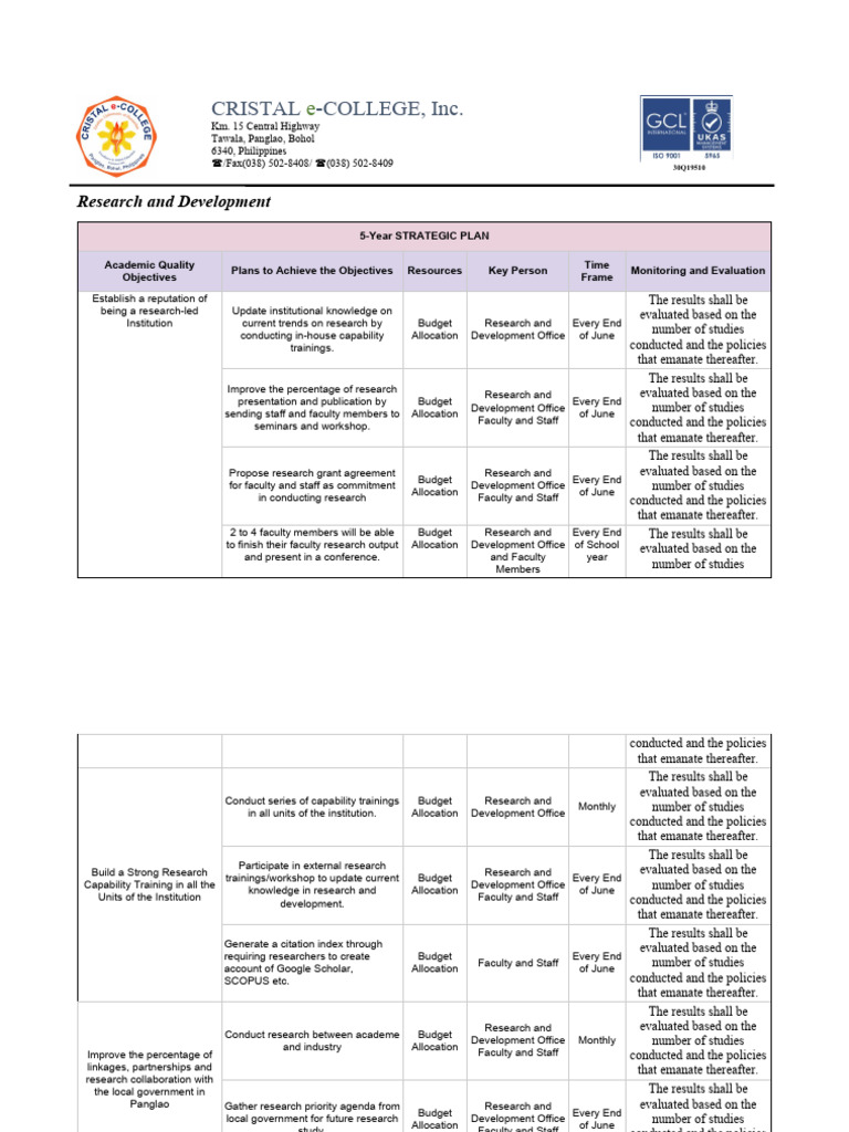 5 Year Strategic Plan PDF Science