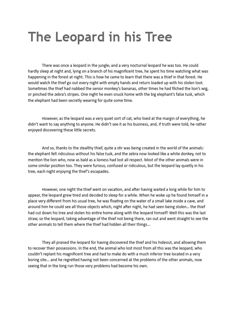 The Leopard's Lesson in the Jungle | PDF