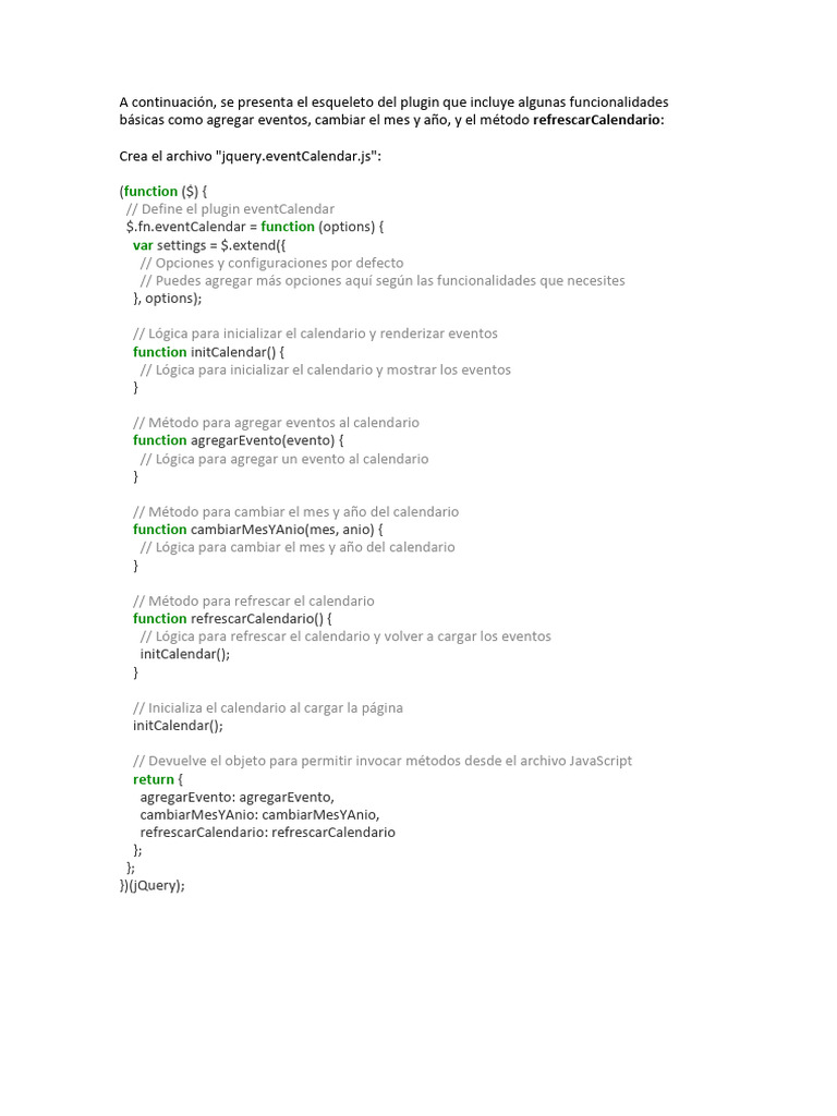 Calendario de Eventos Jquery | PDF | J Query | Script Java