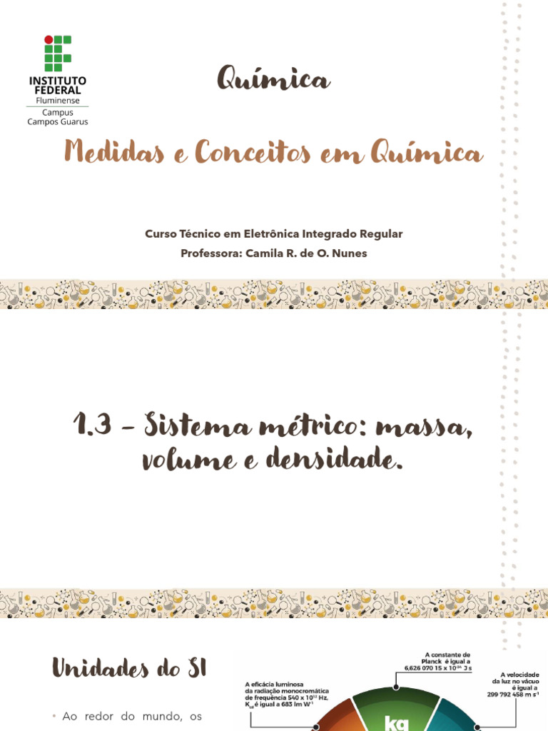 Aula 3 - Massa, Densidade e Volume | PDF | Quilograma | Sistema ...
