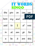 Sight Words Bingo1