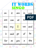 Sight Words Bingo4
