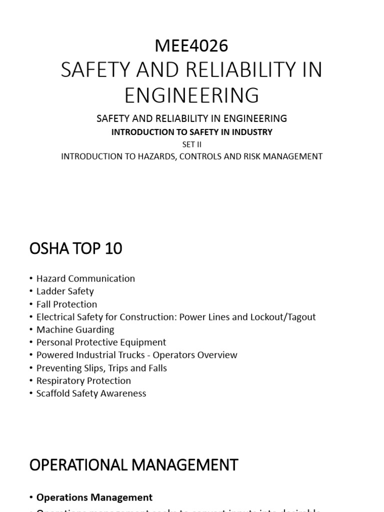 Safety and Risk Management in Engineering | PDF | Hazards | Safety