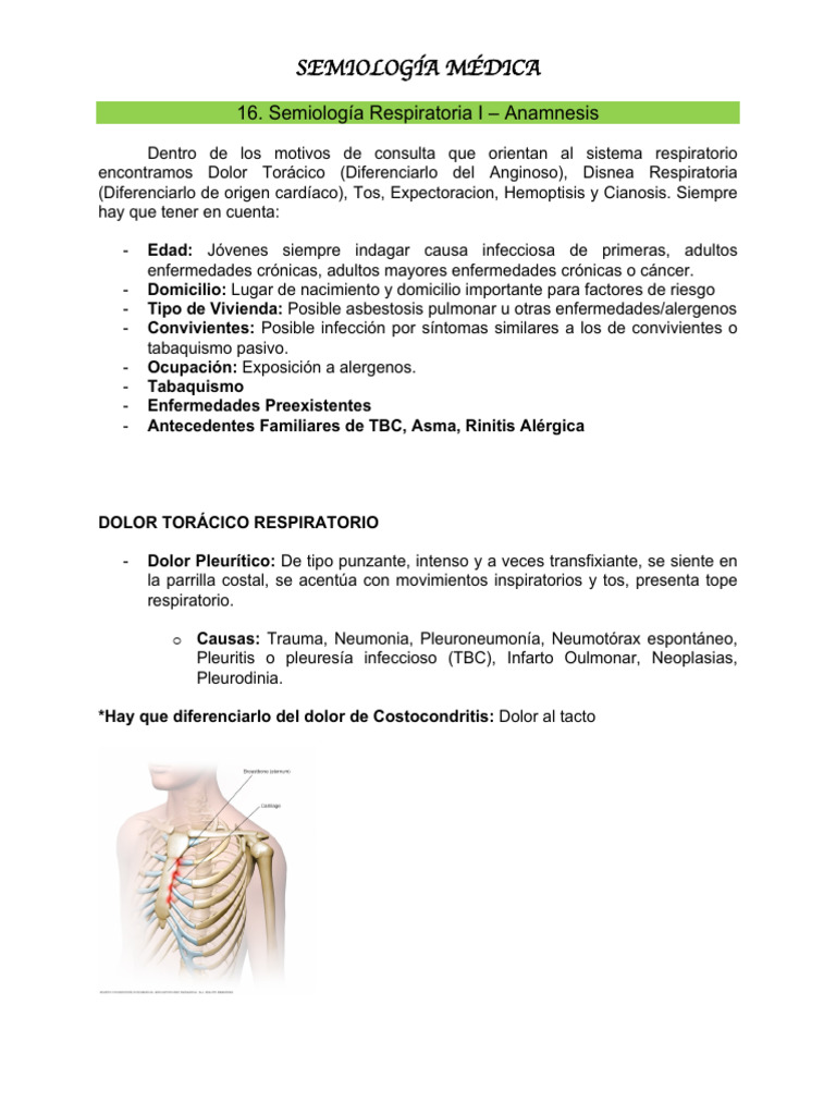 Tretopnea y Cornaje en Semiología Respiratoria | PDF | Tos | Asma