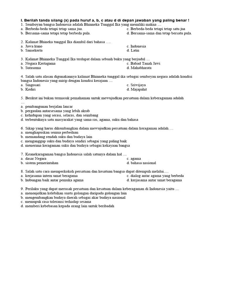 Soal Pts Pendidikan Pancasila Kelas 4 Semester 2 Kurikulum Merdeka T A