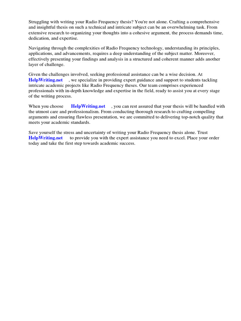 Radio Frequency Thesis Pdf Radio Amplifier