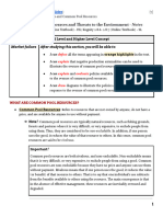 (7b.) Common Pool Resources and Threats To The Environment - Notes