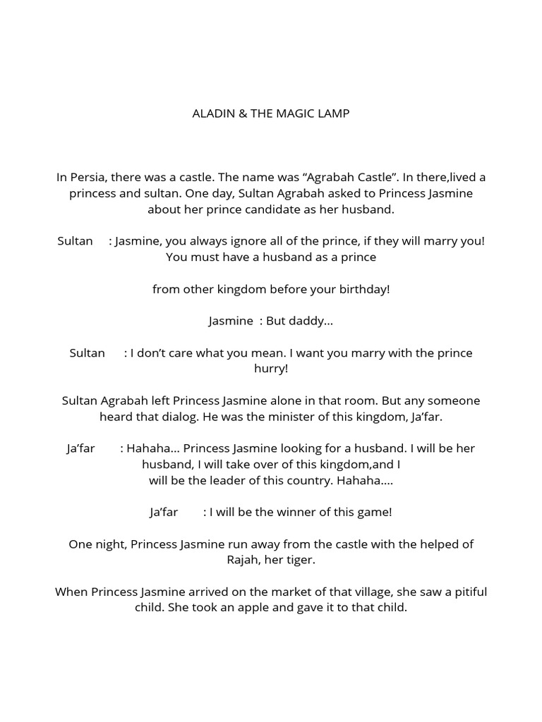 ALADIN & THE MAGIC LAMP in Persia, There Was A Castle. The Name Was ...