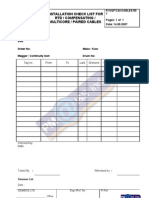 Installation Check List For RTD / Compensating / Multicore / Paired Cables