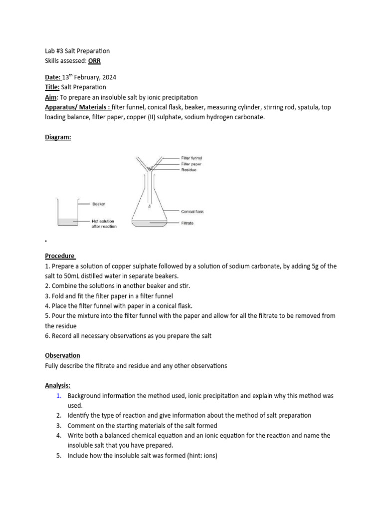 Lab 3 Salt Preparation Lab Script PDF