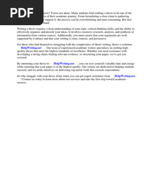 Thesis Claim Evidence