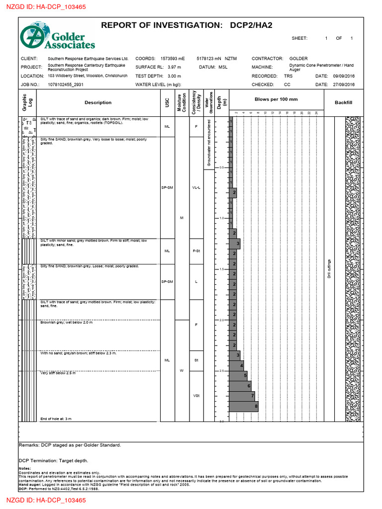 Geotechnical Investigation Report - Woolston | PDF | Silt | Geology