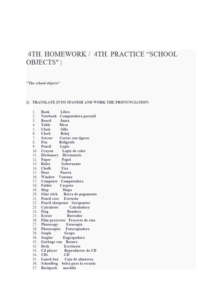 4th. Homework 4th. Practice 