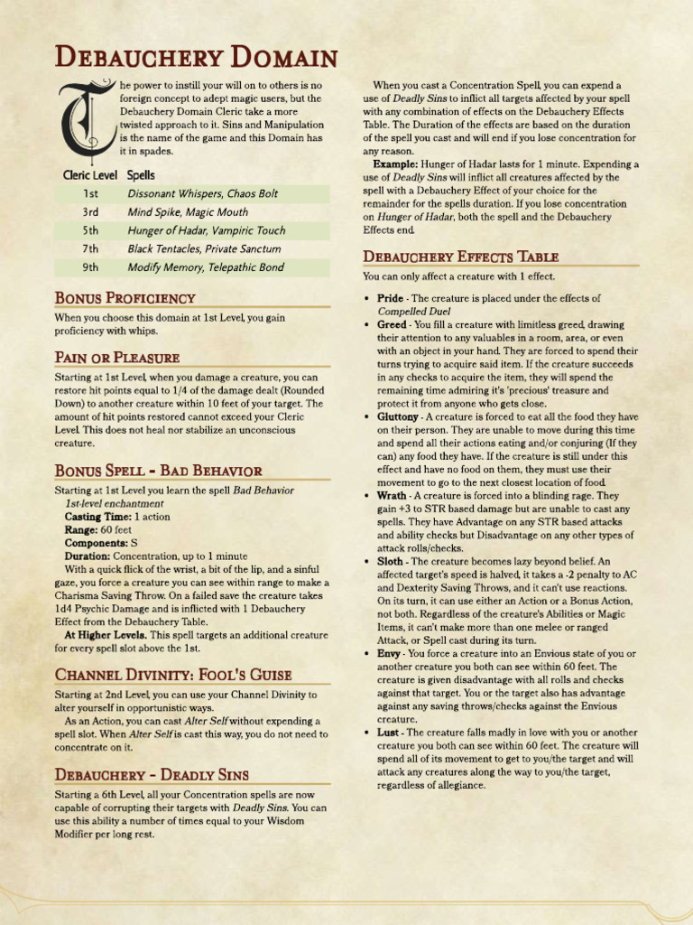 Debauchery Domain | PDF