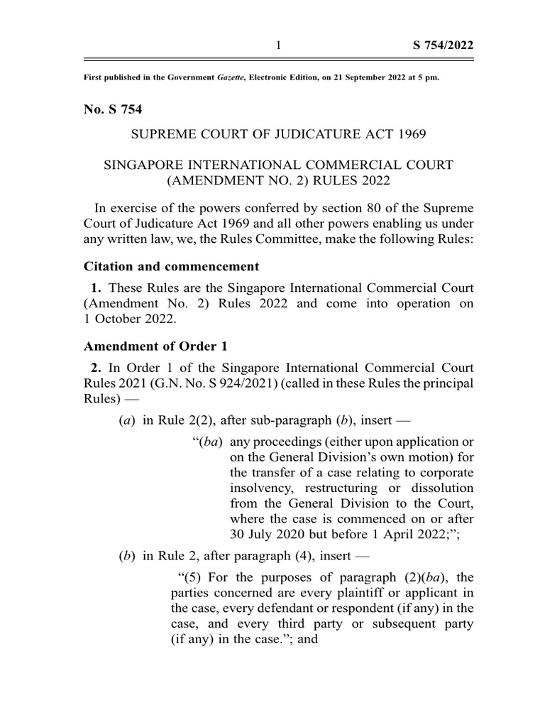 Commercial Court Listings