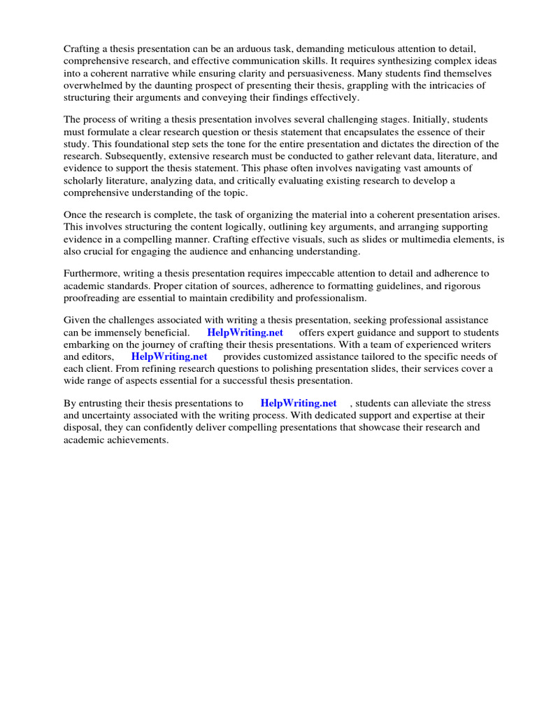 How To Write A Thesis Presentation | PDF | Thesis | Essays