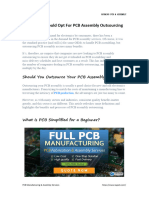 Why You Should Opt For PCB Assembly Outsourcing
