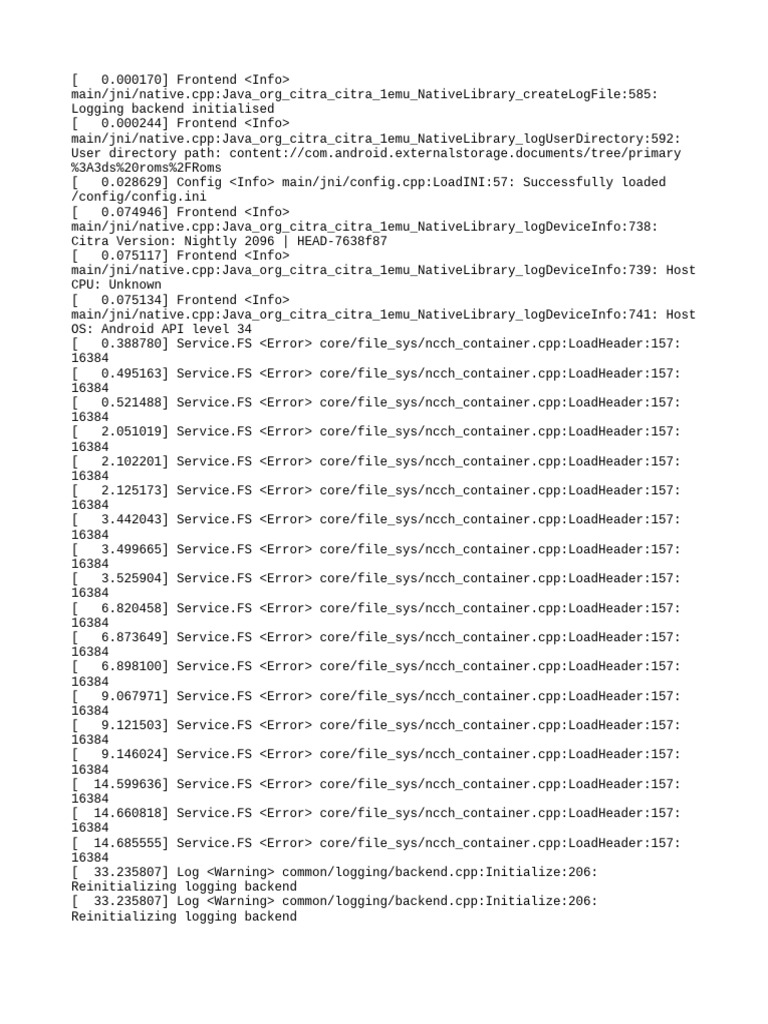 Citra Emulator Log Analysis | PDF | Operating System Technology ...