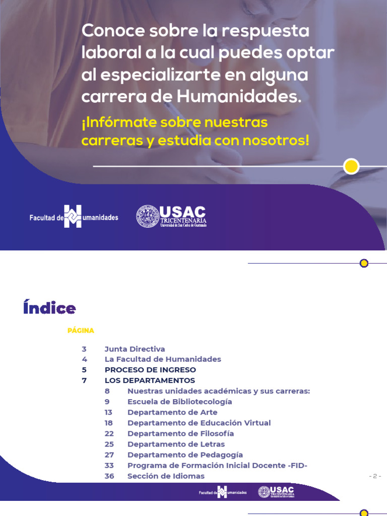 Catalogo De Carreras Usac Pdf Bibliotecario Enseñando