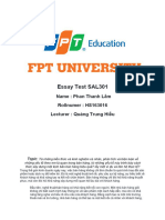 Phan Thanh Lâm HS163016 Essay Test SAL301