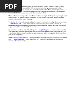 Thesis on Black Plague
