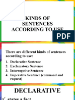 Las 3 - Kinds of Sentences According To Use