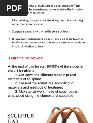 LEESON 7 - SCULPTURE AS AVISUAL ART