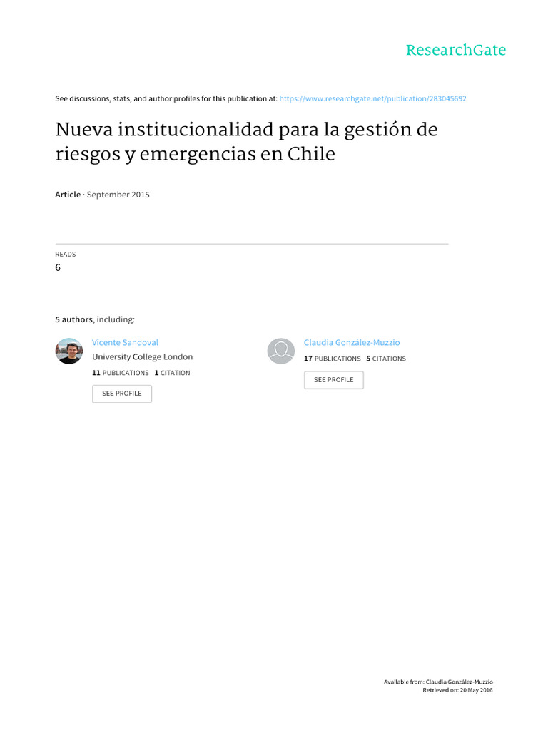 2015 - Ejsmentewicz - Nueva Institucionalidad para La Gestion de ...