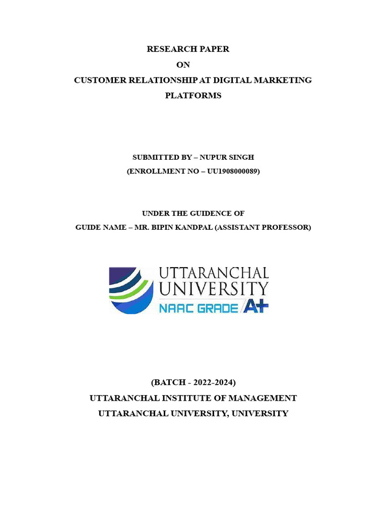 Customer Relationship Management in Digital Marketing | PDF | Customer ...