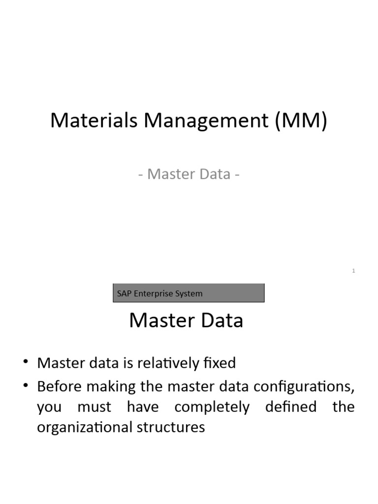 Understanding SAP Material Master Data | PDF | Logistics | Valuation ...