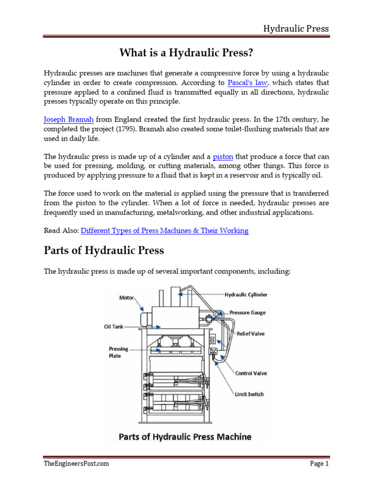 HYDRAULIC PRESS PDF FREE DOWNLOAD intelligence overview