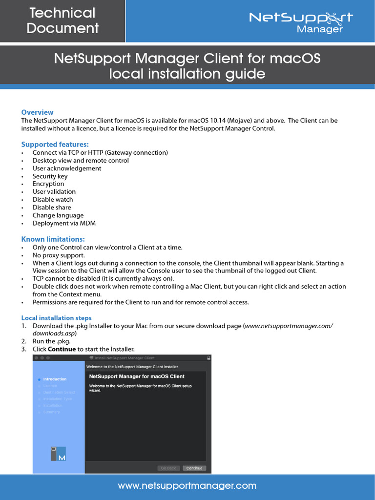NetSupport Manager for macOS Installation Guide | PDF | Mac Os | Proxy ...