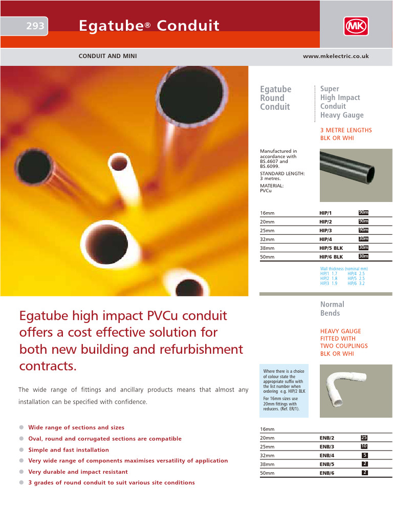 MK Conduit & Mini Egatube Conduit Technical | PDF | Pipe (Fluid ...