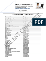 Tally Ledger and Group List
