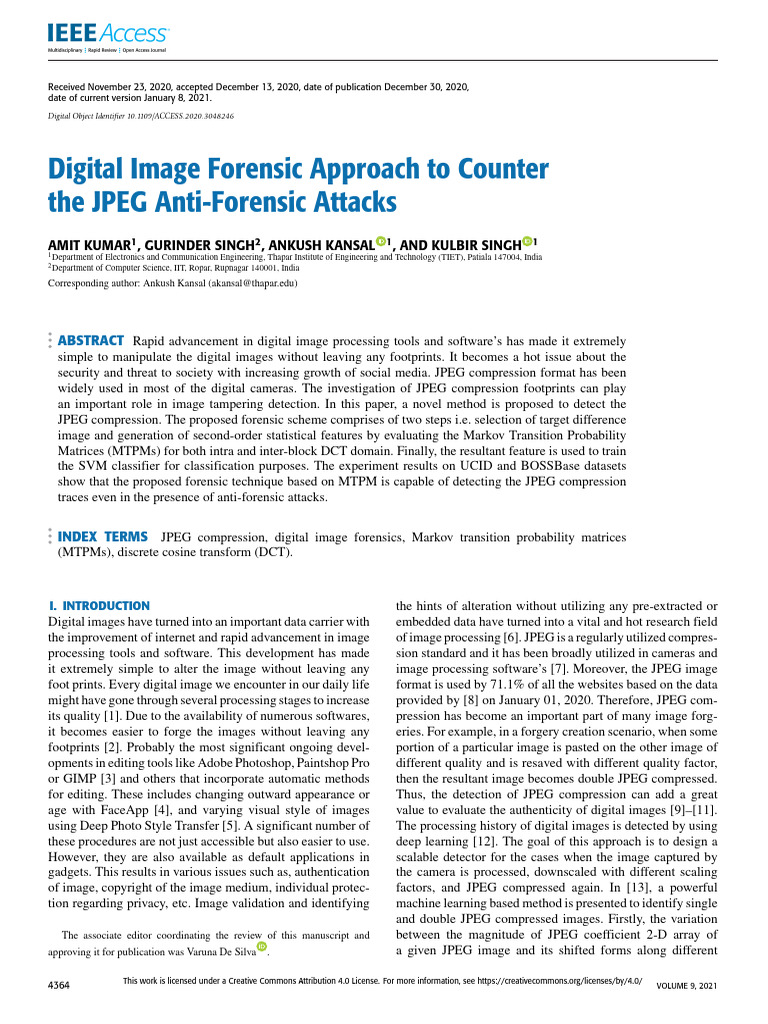 Digital Image Forensic Approach To Counter The JPEG Anti-Forensic ...